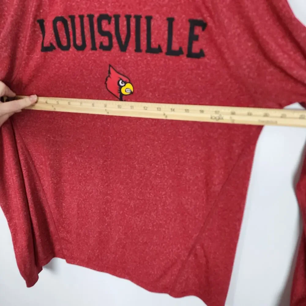 Adidas Mens Louisville Cardinals Shirt Size S Red Long Sleeve Spellout Climalite